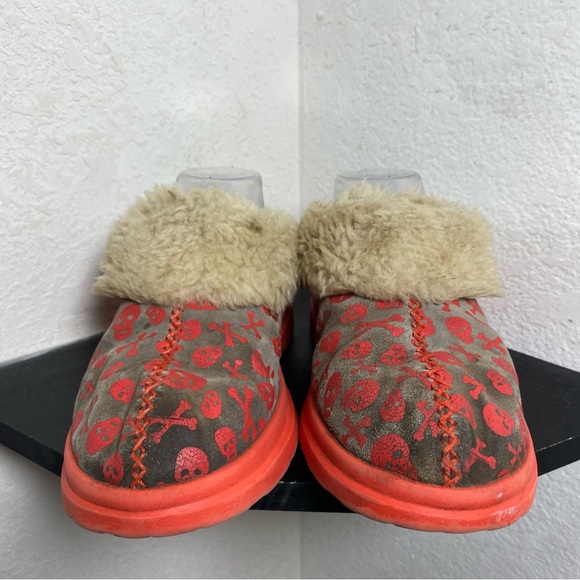 Ugg skull cross bones wedge mule clog slippers orange - Picture 2 of 7
